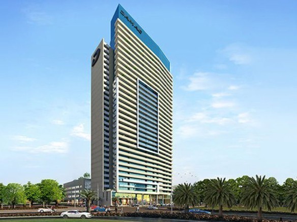 Vantage modern apartment building in Dubai